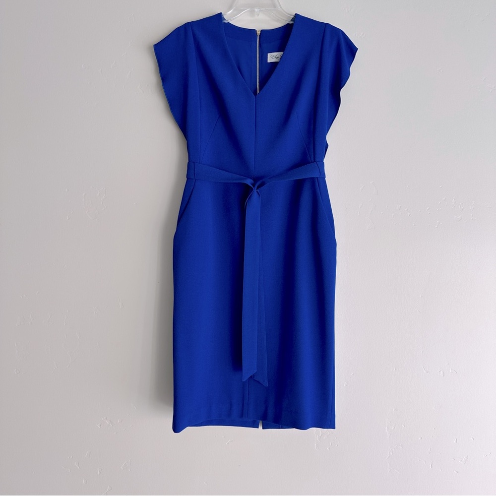 Eliza J Ruffled Sleeveless Midi Dress Size 8 - Picture 4 of 16